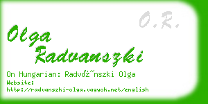 olga radvanszki business card
